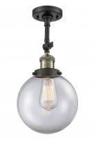 Innovations Lighting 201F-BAB-G202-8 - Beacon - 1 Light - 8 inch - Black Antique Brass - Semi-Flush Mount