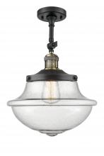  201F-BAB-G544 - Oxford - 1 Light - 12 inch - Black Antique Brass - Semi-Flush Mount