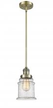 Innovations Lighting 201S-AB-G184 - Canton - 1 Light - 7 inch - Antique Brass - Stem Hung - Mini Pendant