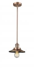 Innovations Lighting 201S-AC-M3 - Railroad - 1 Light - 8 inch - Antique Copper - Stem Hung - Mini Pendant