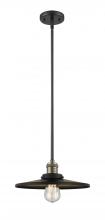 Innovations Lighting 201S-BAB-MFR-BK-12 - Appalachian - 1 Light - 12 inch - Black Antique Brass - Stem Hung - Mini Pendant