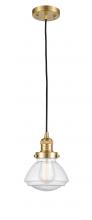 Innovations Lighting 201S-SG-G324 - Olean - 1 Light - 7 inch - Satin Gold - Stem Hung - Mini Pendant