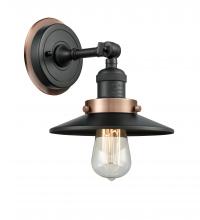  203BK-BPAC-HRAC-M6-BK - Railroad - 1 Light - 8 inch - Matte Black - Sconce