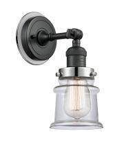 Innovations Lighting 203BK-BPPC-HRPC-G182S - Canton - 1 Light - 5 inch - Matte Black - Sconce