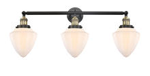  205-BAB-G661-7 - Bullet - 3 Light - 34 inch - Black Antique Brass - Bath Vanity Light