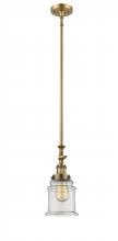  206-BB-G182 - Canton - 1 Light - 6 inch - Brushed Brass - Stem Hung - Mini Pendant