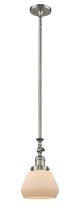  206-SN-G171 - Fulton - 1 Light - 7 inch - Brushed Satin Nickel - Stem Hung - Mini Pendant