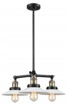 Innovations Lighting 207-BAB-G1 - Halophane - 3 Light - 22 inch - Black Antique Brass - Stem Hung - Chandelier