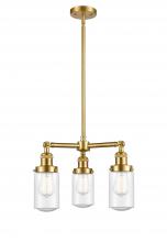 Innovations Lighting 207-SG-G314 - Dover - 3 Light - 17 inch - Satin Gold - Stem Hung - Chandelier