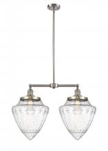  209-SN-G664-12 - Bullet - 2 Light - 24 inch - Brushed Satin Nickel - Stem Hung - Island Light