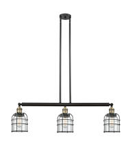 Innovations Lighting 213-BAB-G52-CE - Bell Cage - 3 Light - 39 inch - Black Antique Brass - Stem Hung - Island Light