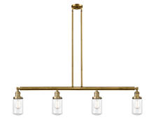 Innovations Lighting 214-BB-G312 - Dover - 4 Light - 49 inch - Brushed Brass - Stem Hung - Island Light