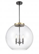  221-3S-BAB-G124-18 - Athens - 3 Light - 18 inch - Black Antique Brass - Cord hung - Pendant