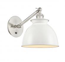 Innovations Lighting 317-1W-SN-M14-W - Adirondack - 1 Light - 8 inch - Brushed Satin Nickel - Sconce