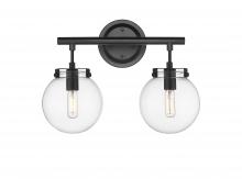  351-2W-BK-CL - Span - 2 Light - 15 inch - Matte Black - Bath Vanity Light