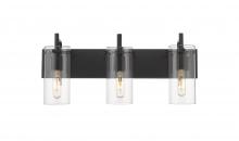 Innovations Lighting 352-3W-BK-CL - Press - 3 Light - 24 inch - Matte Black - Bath Vanity Light