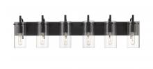 Innovations Lighting 352-6W-BK-CL-LED - Press - 6 Light - 42 inch - Matte Black - Bath Vanity Light