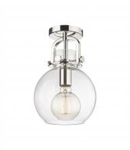 Innovations Lighting 410-1F-PN-G410-8CL - Newton Sphere - 1 Light - 8 inch - Polished Nickel - Flush Mount