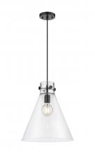 Innovations Lighting 410-1PL-BK-G411-14CL - Newton Cone - 1 Light - 14 inch - Matte Black - Cord hung - Pendant