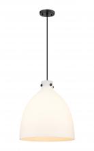 Innovations Lighting 410-1PL-BK-G412-18WH - Newton Bell - 1 Light - 18 inch - Matte Black - Cord hung - Pendant