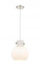 Innovations Lighting 410-1PM-PN-G410-10WH - Newton Sphere - 1 Light - 10 inch - Polished Nickel - Cord hung - Mini Pendant