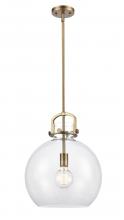 Innovations Lighting 410-1S-BB-14CL-LED - Newton Sphere - 1 Light - 14 inch - Brushed Brass - Cord hung - Pendant