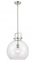 Innovations Lighting 410-1S-SN-14CL-LED - Newton Sphere - 1 Light - 14 inch - Brushed Satin Nickel - Cord hung - Pendant