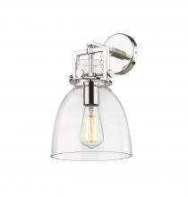 Innovations Lighting 411-1W-PN-G412-8CL - Newton Bell - 1 Light - 8 inch - Polished Nickel - Sconce