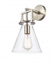 Innovations Lighting 411-1W-SN-G411-8CL - Newton Cone - 1 Light - 8 inch - Satin Nickel - Sconce