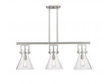 Innovations Lighting 411-3I-SN-G411-10SDY - Newton Cone - 3 Light - 42 inch - Satin Nickel - Island Light