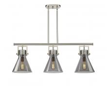 Innovations Lighting 411-3I-SN-G411-10SM - Newton Cone - 3 Light - 42 inch - Satin Nickel - Island Light