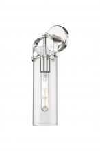  413-1W-PN-4CL - Pilaster - 1 Light - 4 inch Glass - Polished Nickel - Sconce