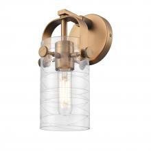 Innovations Lighting 423-1W-BB-G423-7DE - Pilaster II Cylinder - 1 Light - 7 inch Long Glass - Brushed Brass - Sconce