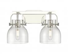 Innovations Lighting 423-2W-PN-G412-6CL - Pilaster II Bell - 2 Light - 17 inch - Polished Nickel - Bath Vanity Light