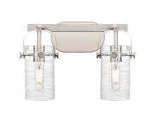 Innovations Lighting 423-2W-SN-G423-7DE - Pilaster II Cylinder - 2 Light - 15 inch - Satin Nickel - Bath Vanity Light