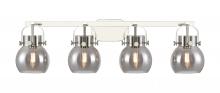  423-4W-PN-G410-6SM - Pilaster II Sphere - 4 Light - 37 inch - Polished Nickel - Bath Vanity Light