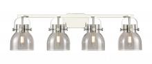 Innovations Lighting 423-4W-PN-G412-6SM - Pilaster II Bell - 4 Light - 37 inch - Polished Nickel - Bath Vanity Light