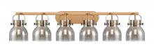 Innovations Lighting 423-6W-BB-G412-6SM - Pilaster II Bell - 6 Light - 46 inch - Brushed Brass - Bath Vanity Light