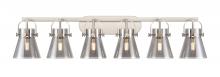 Innovations Lighting 423-6W-SN-G411-6SM - Pilaster II Cone - 6 Light - 46 inch - Satin Nickel - Bath Vanity Light