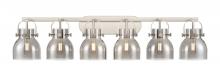 Innovations Lighting 423-6W-SN-G412-6SM - Pilaster II Bell - 6 Light - 46 inch - Satin Nickel - Bath Vanity Light