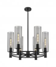 Innovations Lighting 434-6CR-BK-G434-12SM - Crown Point - 6 Light - 24 inch - Matte Black - Chandelier