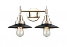  447-2W-PN-M6-BK - Railroad - 2 Light - 17 inch - Polished Nickel - Bath Vanity Light