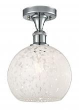 Innovations Lighting 516-1C-PC-G1216-8WM - White Mouchette - 1 Light - 8 inch - Polished Chrome - Semi-Flush Mount