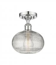 Innovations Lighting 516-1C-PC-G555-8CL - Ithaca - 1 Light - 8 inch - Polished Chrome - Semi-Flush Mount