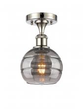 Innovations Lighting 516-1C-PN-G556-6SM - Rochester - 1 Light - 6 inch - Polished Nickel - Semi-Flush Mount