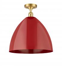 Innovations Lighting 516-1C-SG-MBD-16-RD - Plymouth - 1 Light - 16 inch - Satin Gold - Semi-Flush Mount