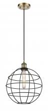 Innovations Lighting 516-1P-AB-CE-12-BK - Lake Placid - 1 Light - 12 inch - Antique Brass - Mini Pendant