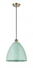 Innovations Lighting 516-1P-AB-MBD-12-SF - Plymouth - 1 Light - 12 inch - Antique Brass - Cord hung - Mini Pendant