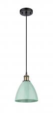 Innovations Lighting 516-1P-BAB-MBD-75-SF - Plymouth - 1 Light - 8 inch - Black Antique Brass - Cord hung - Mini Pendant