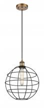  516-1P-BB-CE-12-BK - Lake Placid - 1 Light - 12 inch - Brushed Brass - Mini Pendant